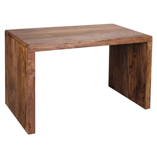 Rootz skrivebord massivt træ Sheesham computerbord 120 cm bredt ægte træ design arkiveringskontorbord i landlig stil