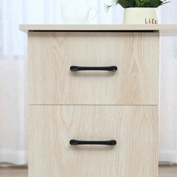 Rootz-tietokonepöytä - Työpöytä - Tietokonepöytä - Toimistopöytä - Työpöytä - Hylly, jossa 3 laatikkoa - Lastulevy - Luonnollinen - 120 x 49 x 72 cm