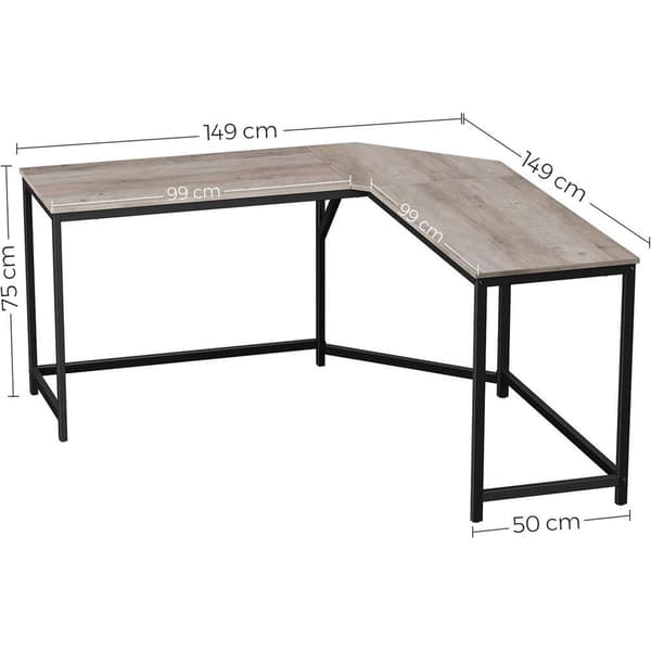Rootz-tietokonepöytä - L-muotoinen tietokonepöytä - Toimistopöytä - Pelipöytä - Kulmatietokonepöytä - Ergonominen tietokonepöytä - Kotitoimiston pöytä