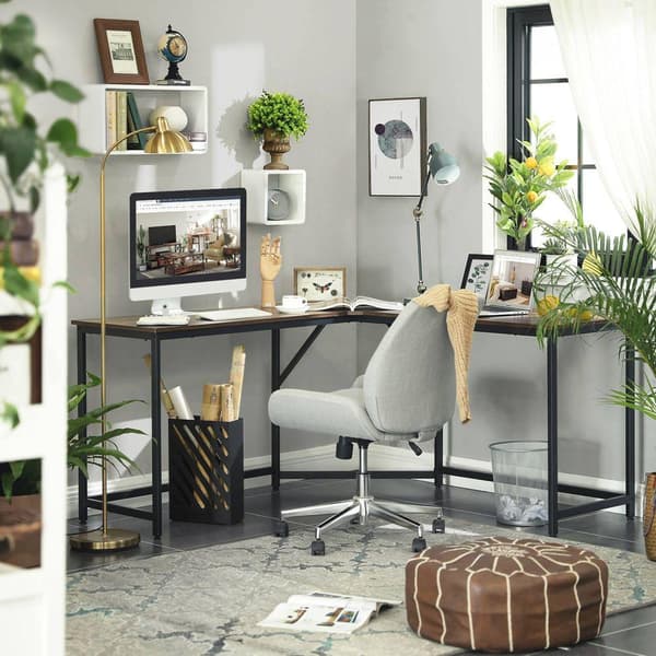 Rootz 2 Corner Desk - Työpöytä - Toimistopöytä - Pöydät - Ruskea/Greige - Musta - 149 x 149 x 75 cm