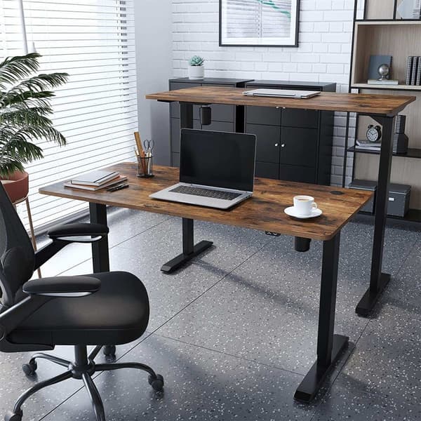 Rootz Skrivebord - Elektrisk Justerbar - Sidde-Stå-bord - Arbejdsplads - Industriel - 140 x 70 cm