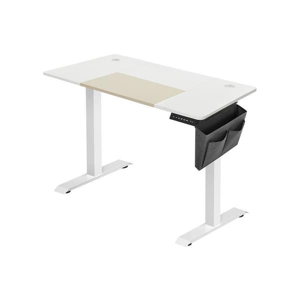 Rootz Højdejusterbart skrivebord - Stående skrivebord - Spillebord - Elektrisk skrivebord - Manuelt højdejusterbart skrivebord - Hvid - 60 x 120 x (72