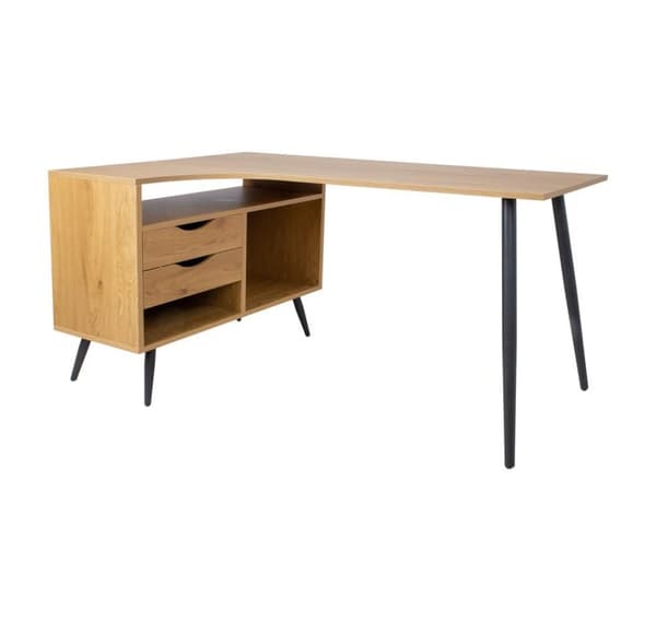 Skrivebord GEORGIA 145x80xH75cm, melamin med egetræsdekor