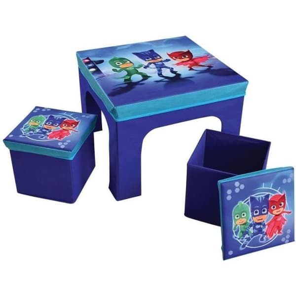 Bord med 2 förvaringspallar - FUN HOUSE - PYJAMASQUES - 40 x 50 x 50 cm