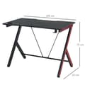 Miniatyrbillede 3 af 7: Rootz Gaming Table - Desk with Headphone Hook - Drink Holder - Computer Desk - Steel + MDF - Black - 105 x 55 x 75 cm