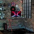 Miniatyrbillede 2 af 7: Rootz Gaming Table - Desk with Headphone Hook - Drink Holder - Computer Desk - Steel + MDF - Black - 105 x 55 x 75 cm