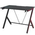 Miniatyrbillede 1 af 7: Rootz Gaming Table - Desk with Headphone Hook - Drink Holder - Computer Desk - Steel + MDF - Black - 105 x 55 x 75 cm