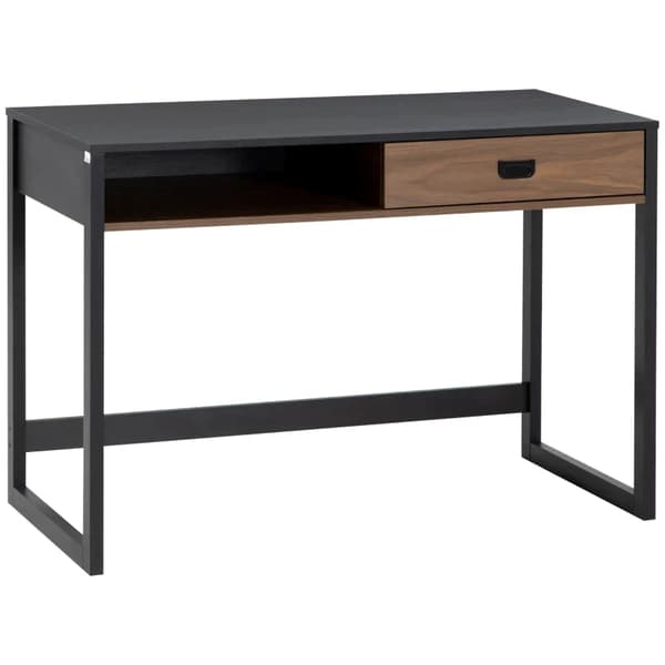 Rootz Industrial Design Skrivebord - 1 Skuffe - 1 Rum - Arbejdspladsorganisation - Hjem - Kontor - Brun + Sort - 110 cm x 50 cm x 76 cm