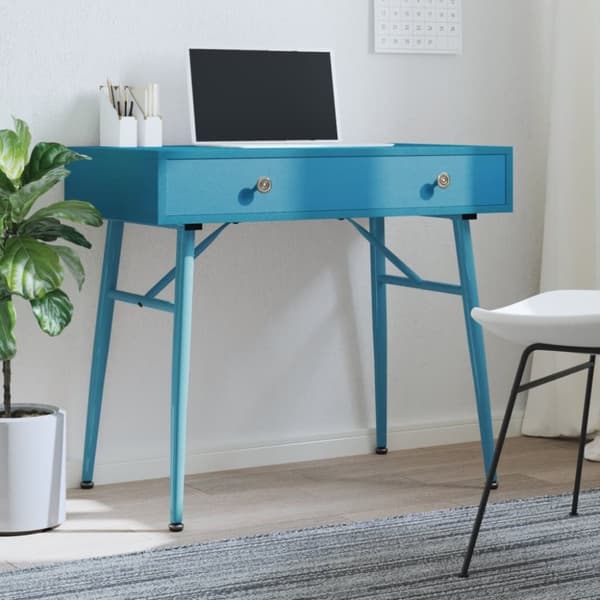 vidaXL computerbord med skuffe 90x50x76,5 cm antikgrøn