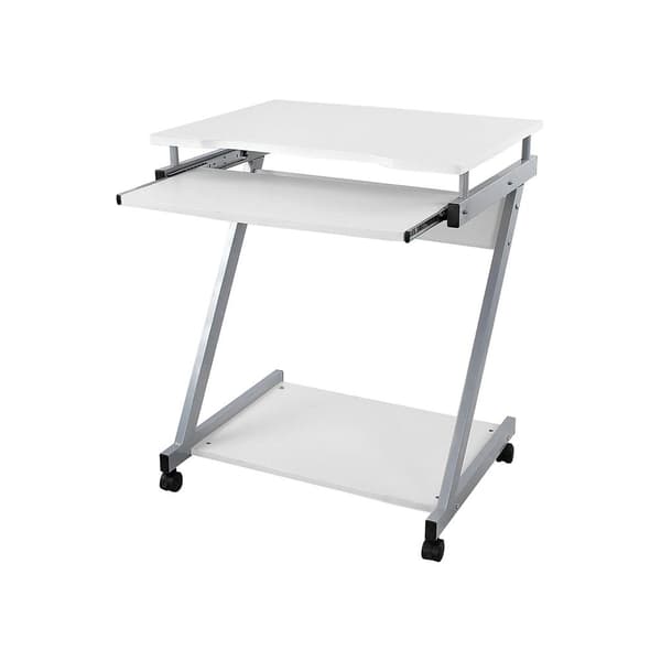 Rootz Mobile Desk - Rullautuva tietokonepöytä - Ulosvedettävä näppäimistö - Z-muotoinen - Kulmapöytä - Toimistopöytä - Kirjoituspöytä - Työpöytä - Pel