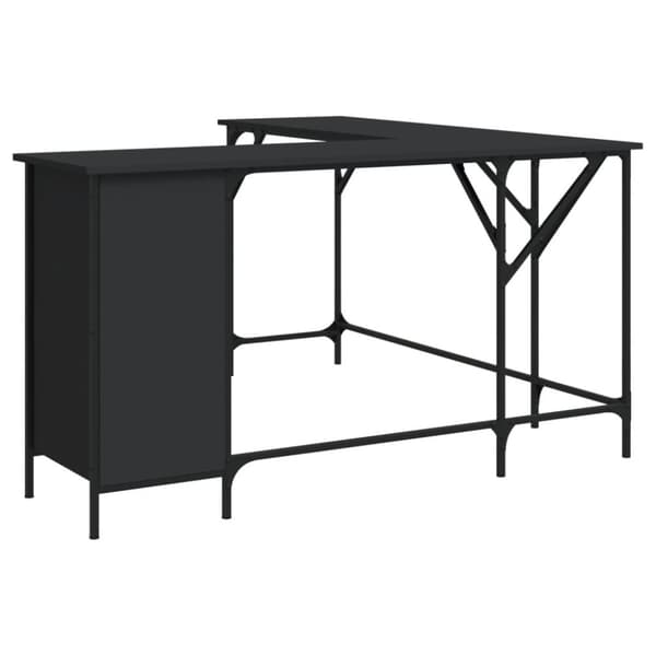 vidaXL skrivebord 141x141x75 cm konstrueret træ sort