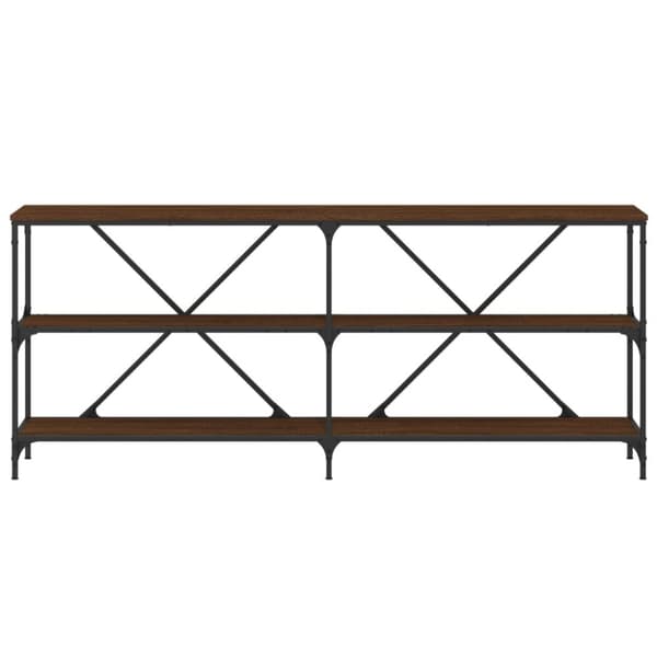 Konsolbord brun ek 180x30x75 cm konstruerat trä och järn