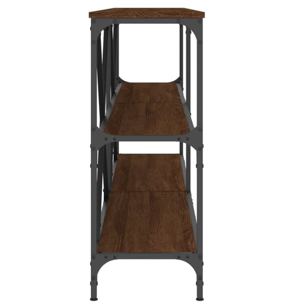 Konsolbord brun ek 180x30x75 cm konstruerat trä och järn