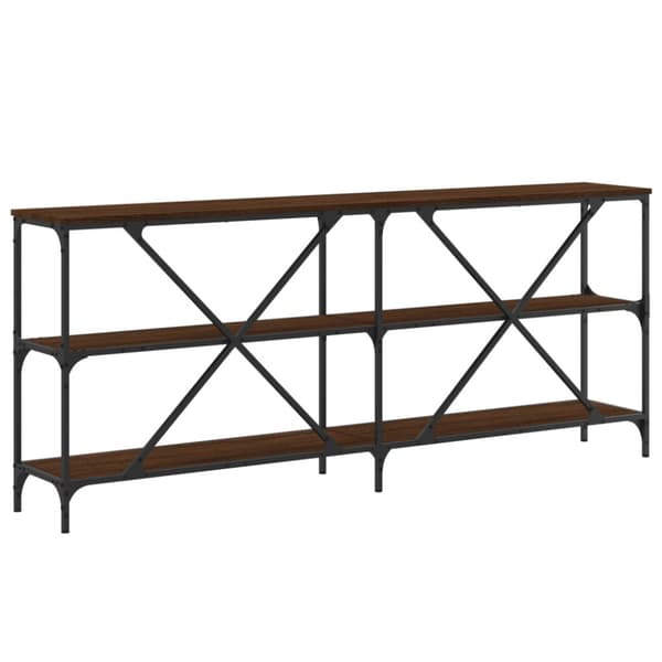 Konsolbord brun ek 180x30x75 cm konstruerat trä och järn