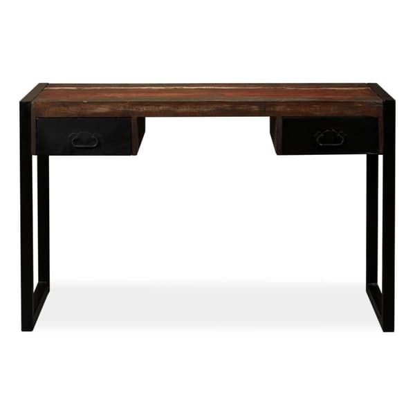 Skrivbord med 2 lådor massivt återvunnet trä 120x50x76 cm