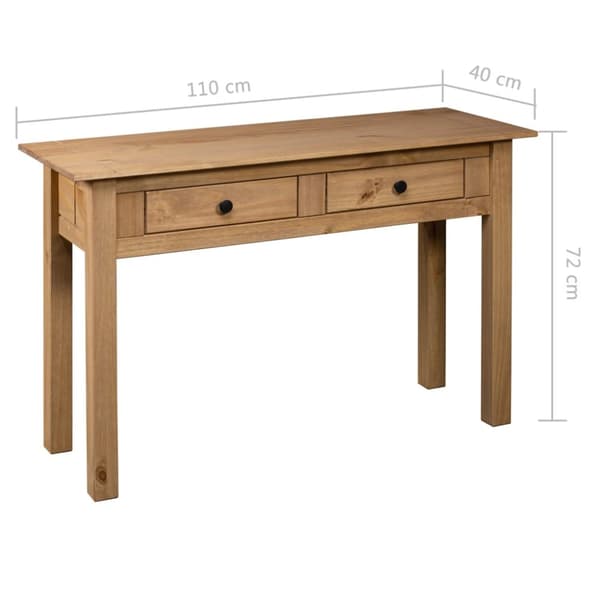 konsolbord Panama-serien 110x40x72 cm massivt fyrretræ