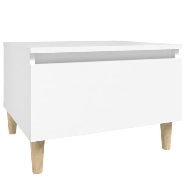 Sidobord vit 50x46x35 cm konstruerat trä