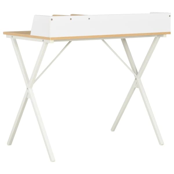 Työpöytä valkoinen ja luonnollinen 80x50x84 cm