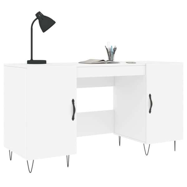 Skrivbord vit 140x50x75 cm konstruerat trä
