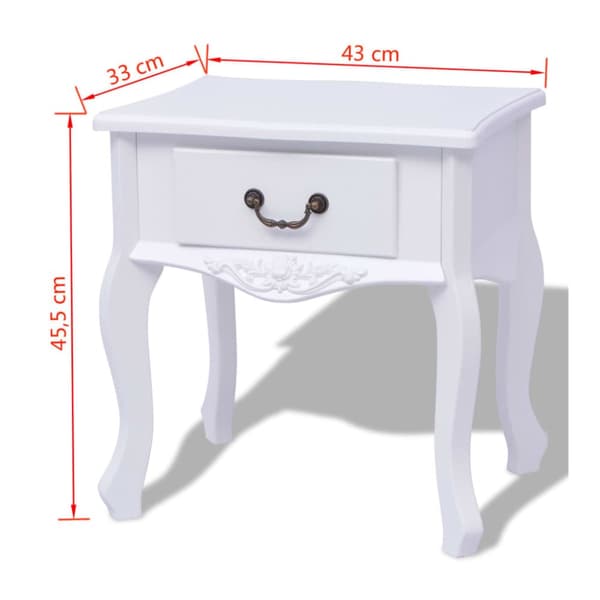 sengeborde 2 stk. MDF hvid