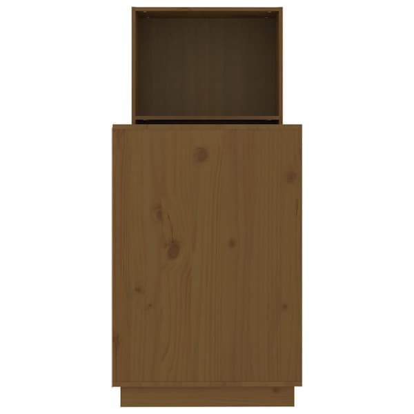 skrivebord 110x53x117 cm massivt fyrretræ gyldenbrun