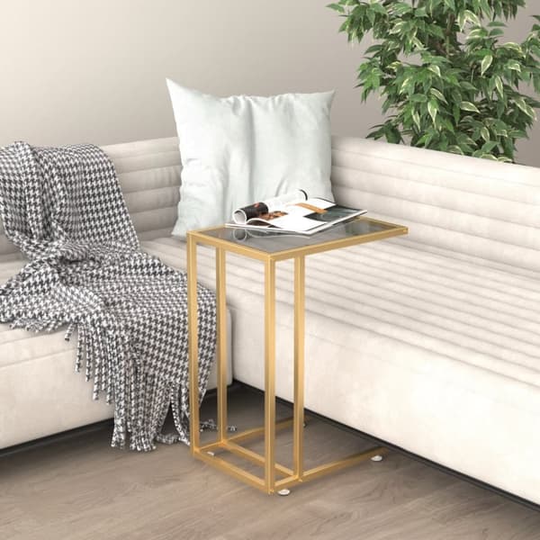 sidebord 50x35x65 cm hærdet glas sort