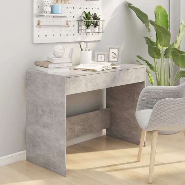 Työpöytä betoninharmaa 101x50x76,5 cm tekninen puu