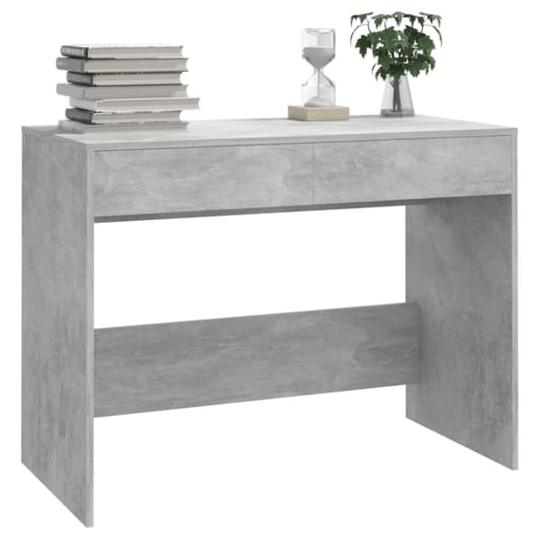 Työpöytä betoninharmaa 101x50x76,5 cm tekninen puu