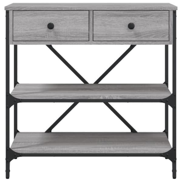 konsolbord 75x34,5x75 cm konstrueret træ grå sonoma-eg