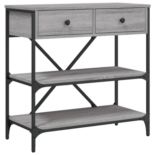 konsolbord 75x34,5x75 cm konstrueret træ grå sonoma-eg