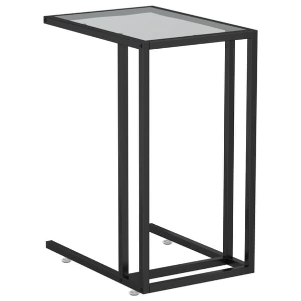 sidebord 50x35x65 cm hærdet glas sort