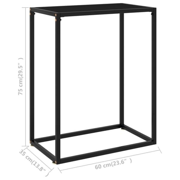 konsolbord 60x35x75 cm hærdet glas sort