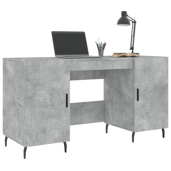 skrivebord 140x50x75 cm konstrueret træ betongrå