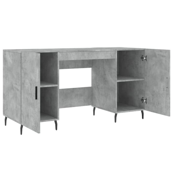 skrivebord 140x50x75 cm konstrueret træ betongrå