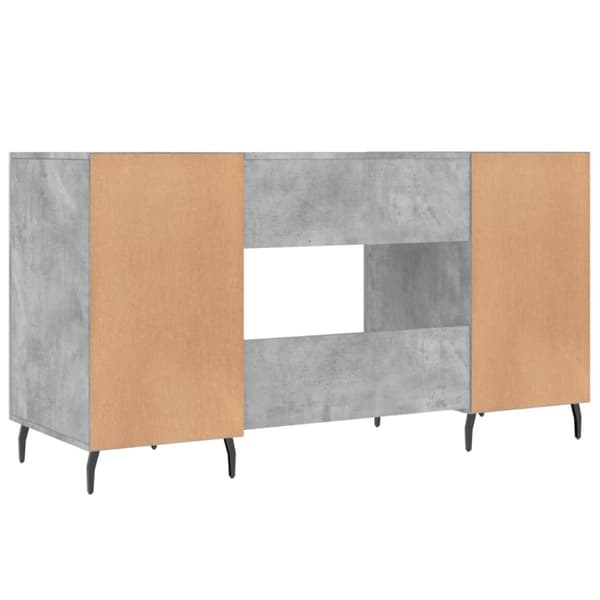 skrivebord 140x50x75 cm konstrueret træ betongrå