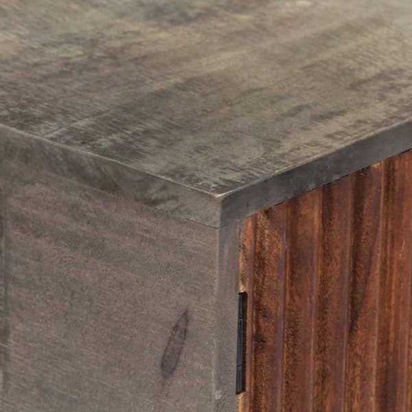 konsolbord 120 x 35 x 75 cm massivt ru mangotræ grå