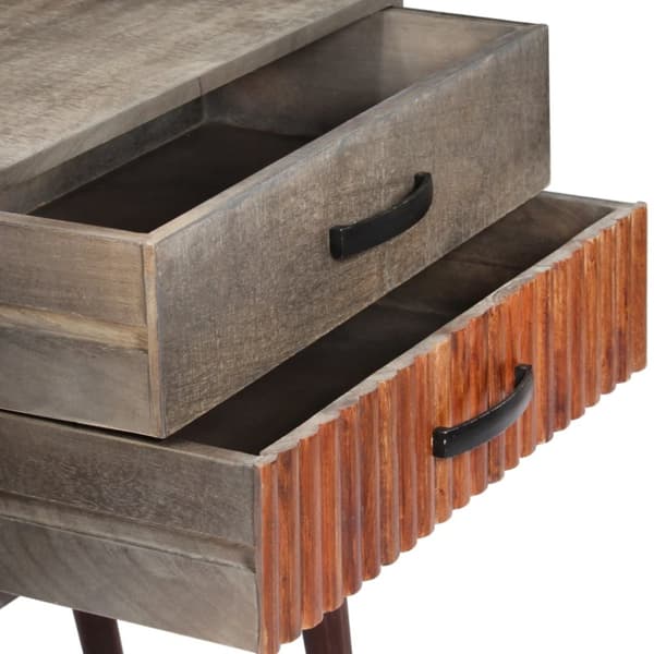 konsolbord 120 x 35 x 75 cm massivt ru mangotræ grå