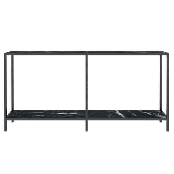 konsolbord 160x35x75,5 cm hærdet glas sort