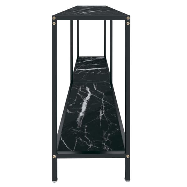 konsolbord 160x35x75,5 cm hærdet glas sort