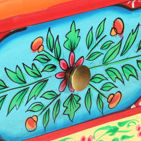 Käsinmaalattu konsolipöytä 80x35x75 cm täysi mangopuu