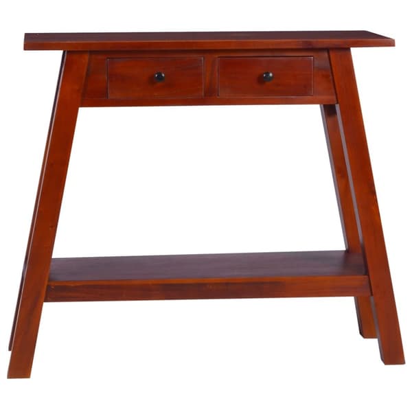 konsolbord 90x30x75 cm massivt mahognitræ klassisk brun