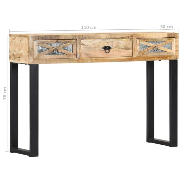 konsolbord massivt mangotræ 110 x 30 x 76 cm