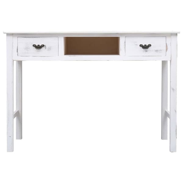 konsolbord 110 x 45 x 76 cm træ antik hvid