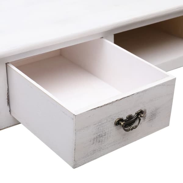 konsolbord 110 x 45 x 76 cm træ antik hvid