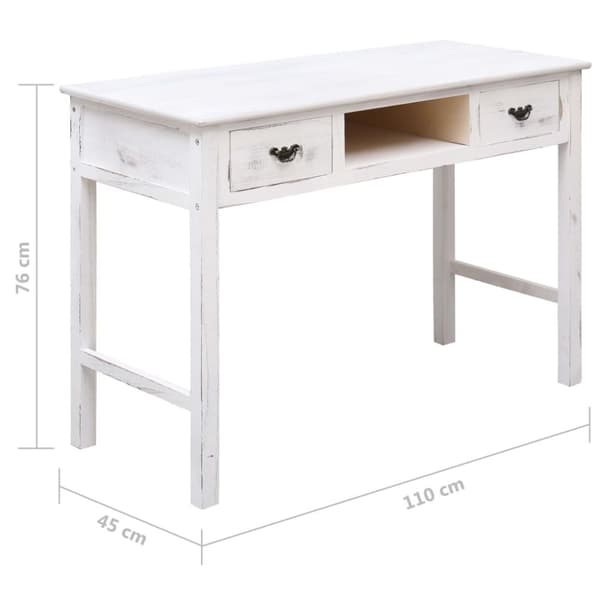 konsolbord 110 x 45 x 76 cm træ antik hvid