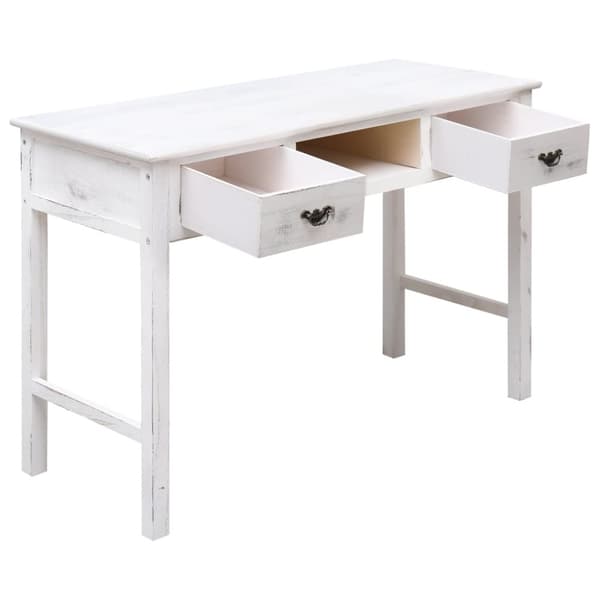 konsolbord 110 x 45 x 76 cm træ antik hvid