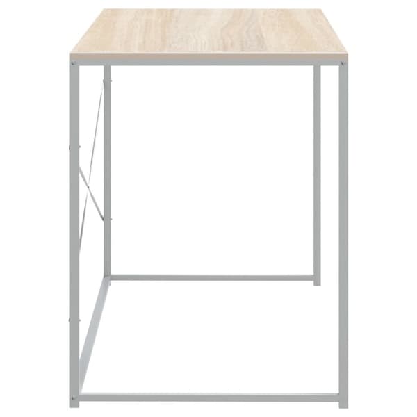 Tietokonepöytä valkoinen ja tammi 110x60x70 cm lastulevy