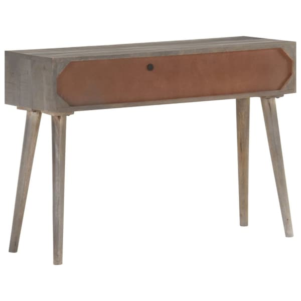 Konsolipöytä harmaa 110x35x75 cm täysi karkea mangopuu