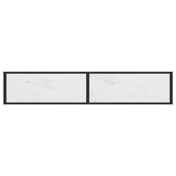 Konsolipöytä valkoinen marmori 180x35x75,5 cm karkaistu lasi
