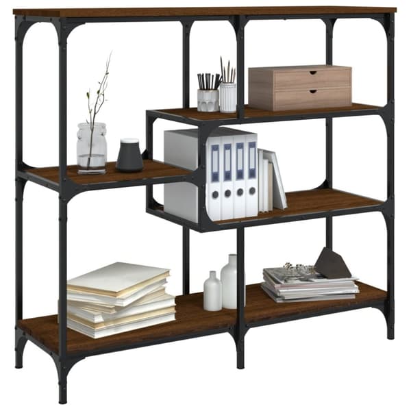 konsolbord 103x32x95 cm konstrueret træ brun egetræsfarve